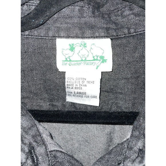 The Quacker Factory‎ Shirt Women's Large L Gray Button Down Firework Embroidered - Picture 2 of 7